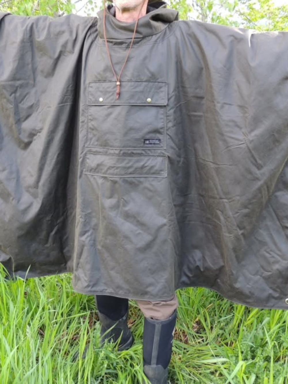 Blue Angelic / Fully Lined Wool & Oilskin Poncho / Made in England / 2 in Stock